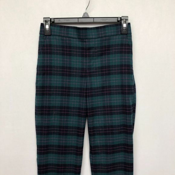 Banana Republic Women Pull On Hayden Pants Size 0 Green Plaid M118 -7 - Picture 11 of 15